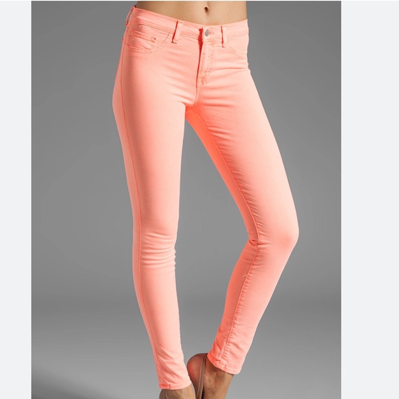 J Brand Denim - J Brand skinny jeans coral pink size 24 mid-rise